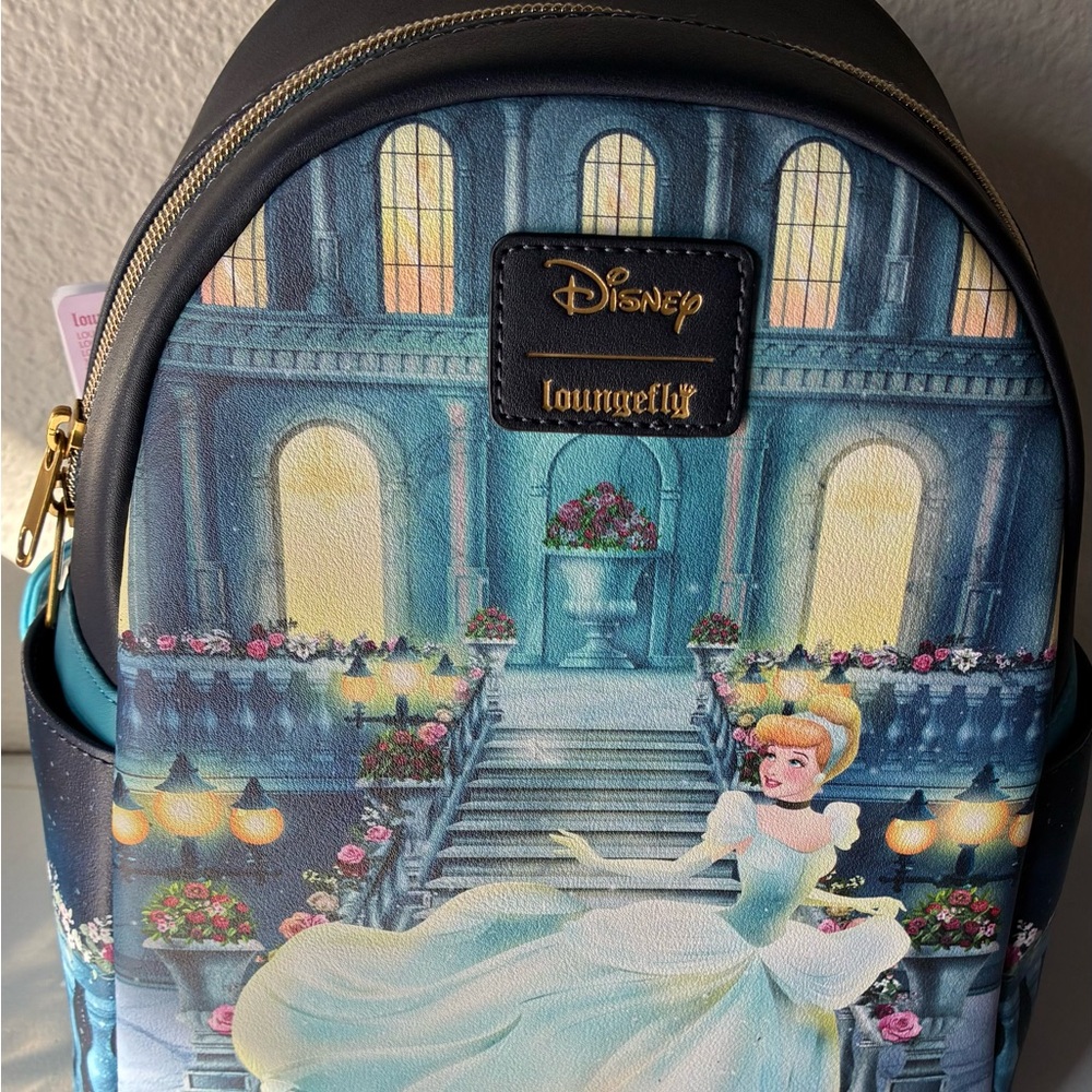 Loungefly Disney Cinderella Castle Backpack - Black and Blue